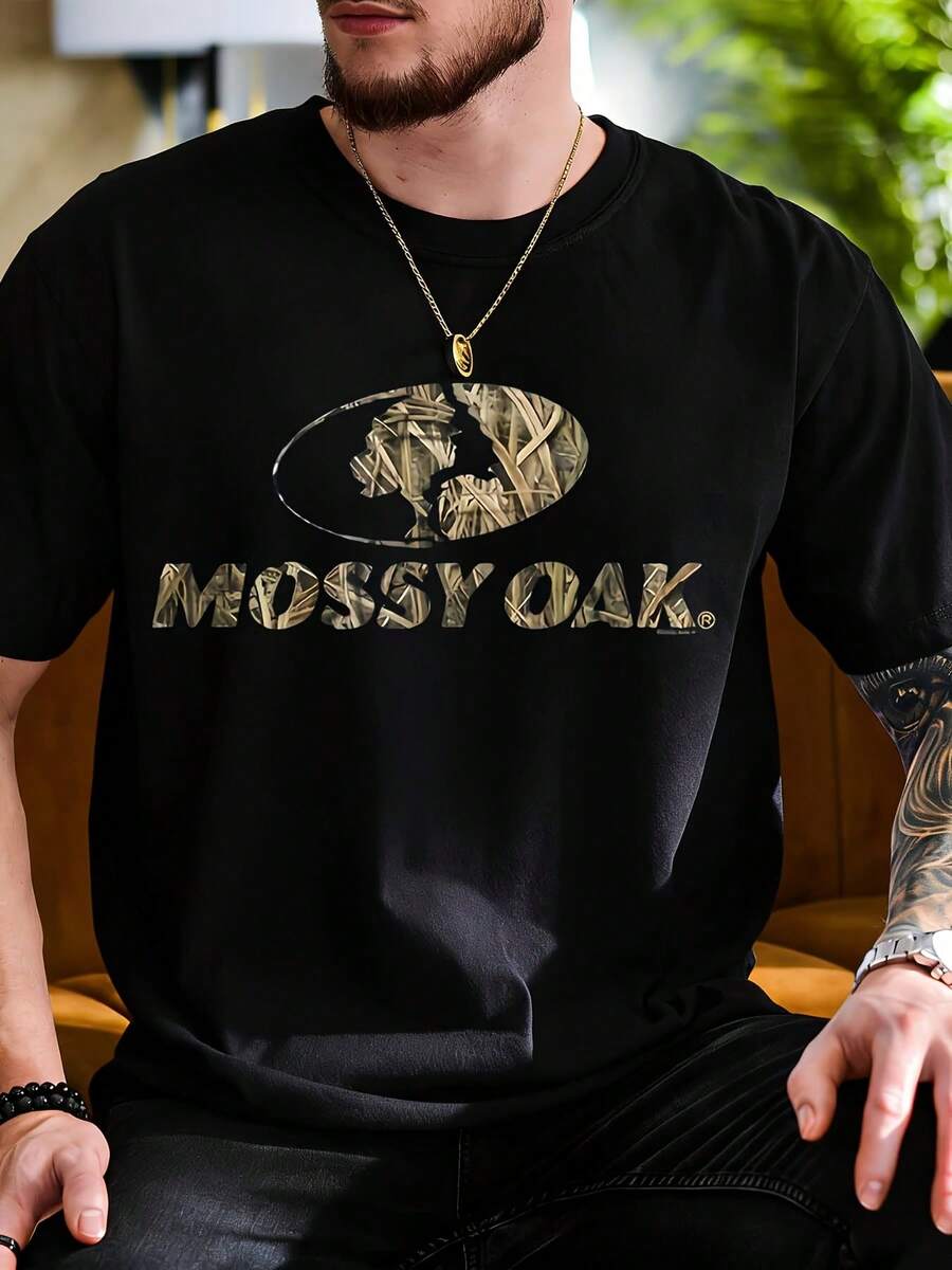 Hunting Outdoor Logos - Mossy Oak Logo Camouflage Print White