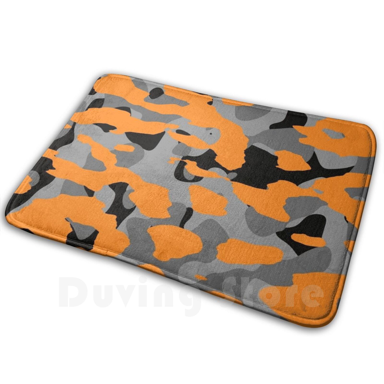 Hunting Outdoor Rug - Orange Camo Mat Rug Carpet Anti-Slip