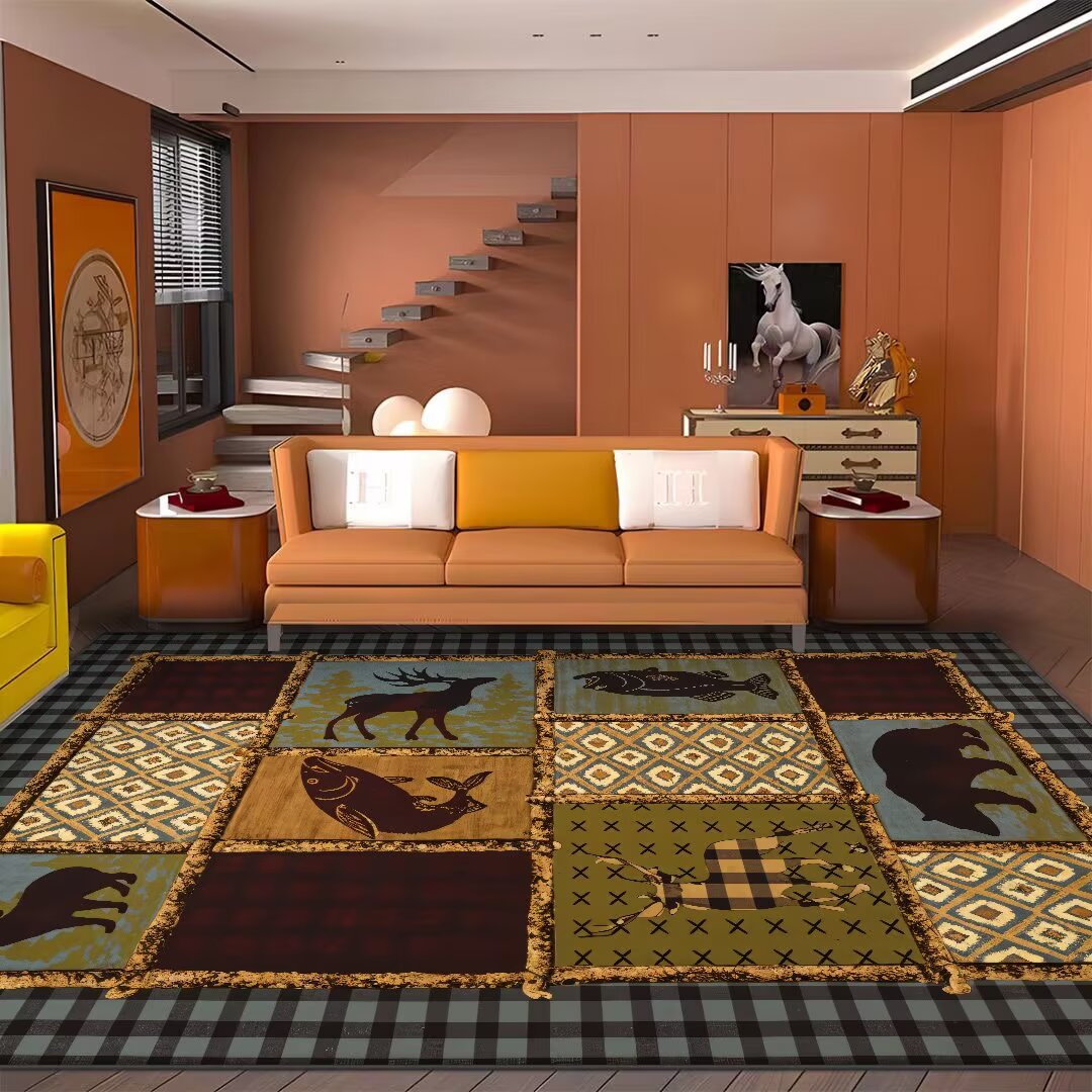 Vintage Rustic Hunting Pattern - đánh giá và giá Hunting Outdoor Rug