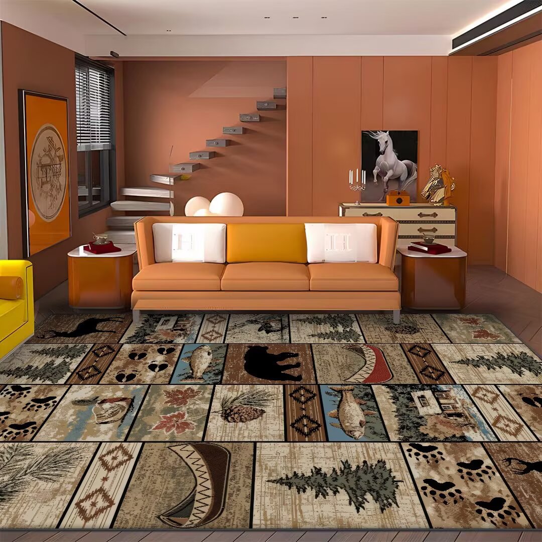 Vintage Rustic Hunting Pattern - đánh giá và giá Hunting Outdoor Rug