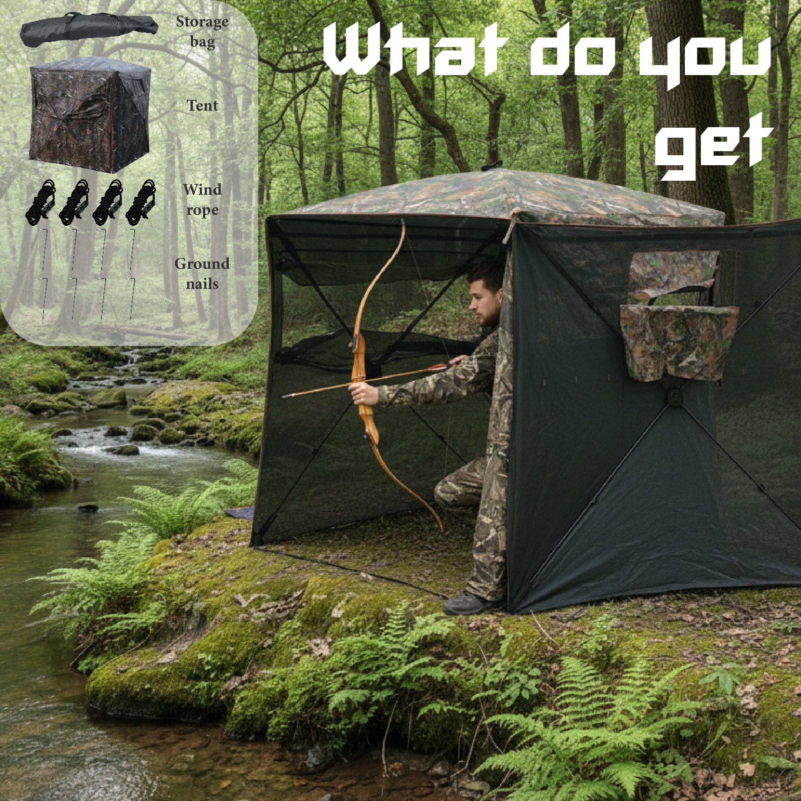 Camouflage Pop-Up Hunting Blin - đánh giá và giá Hunting & Outdoor Supplies Carterton Reviews