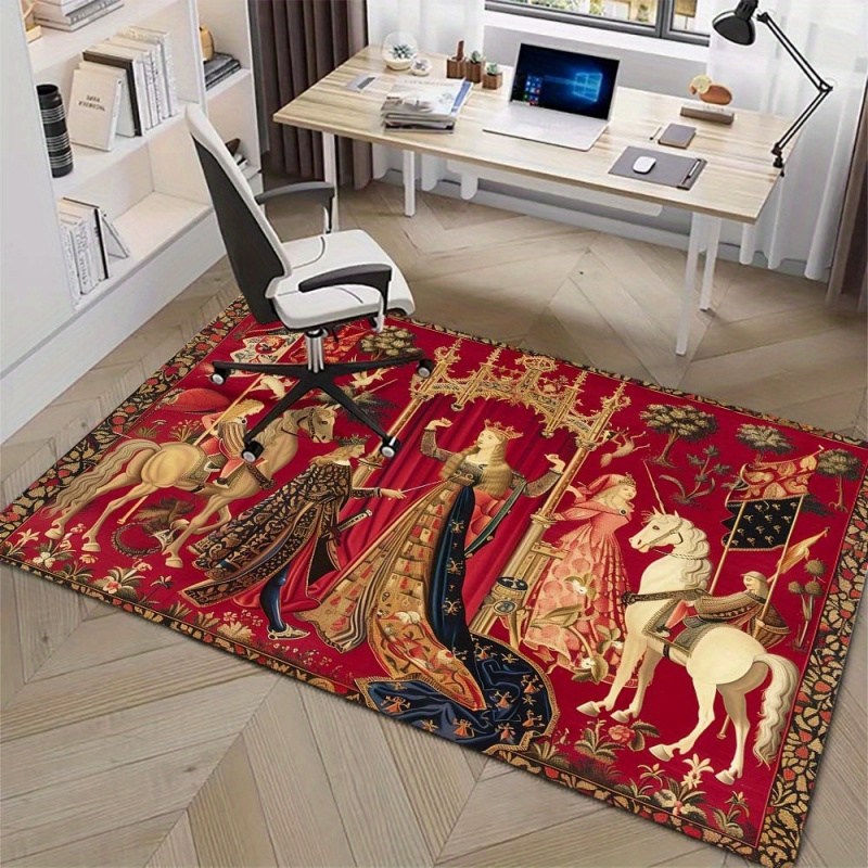 VIKAMA Medieval Unicorn Tapest - đánh giá và giá Hunting Outdoor Rug